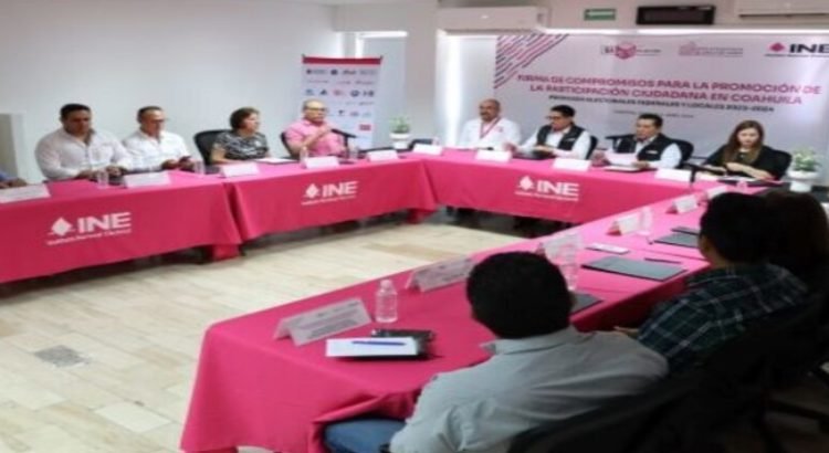 INE participa en Coahuila para la firma de compromisos con organizaciones para promover la participación ciudadana