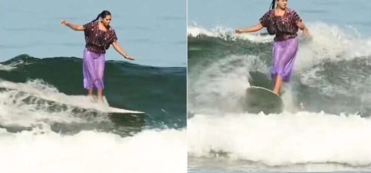 Patricia Ornelas: la surfista que conquista olas con su huipil