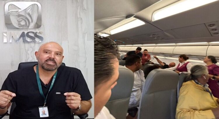 Un médico del IMSS le salva la vida a un pasajero en el avión