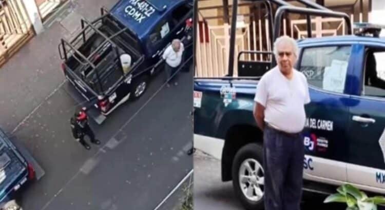 Detuvo la policía a septuagenario por plantar un árbol en la calle Detuvo la policía a septuagenario por plantar un árbol en la calle