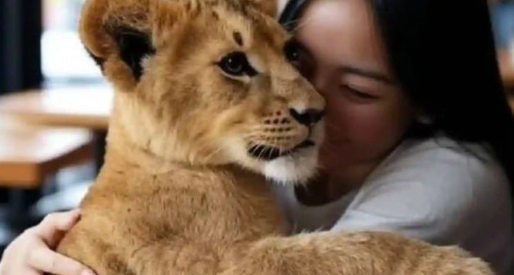 Ofrece restaurante abrazos… de cachorros de león
